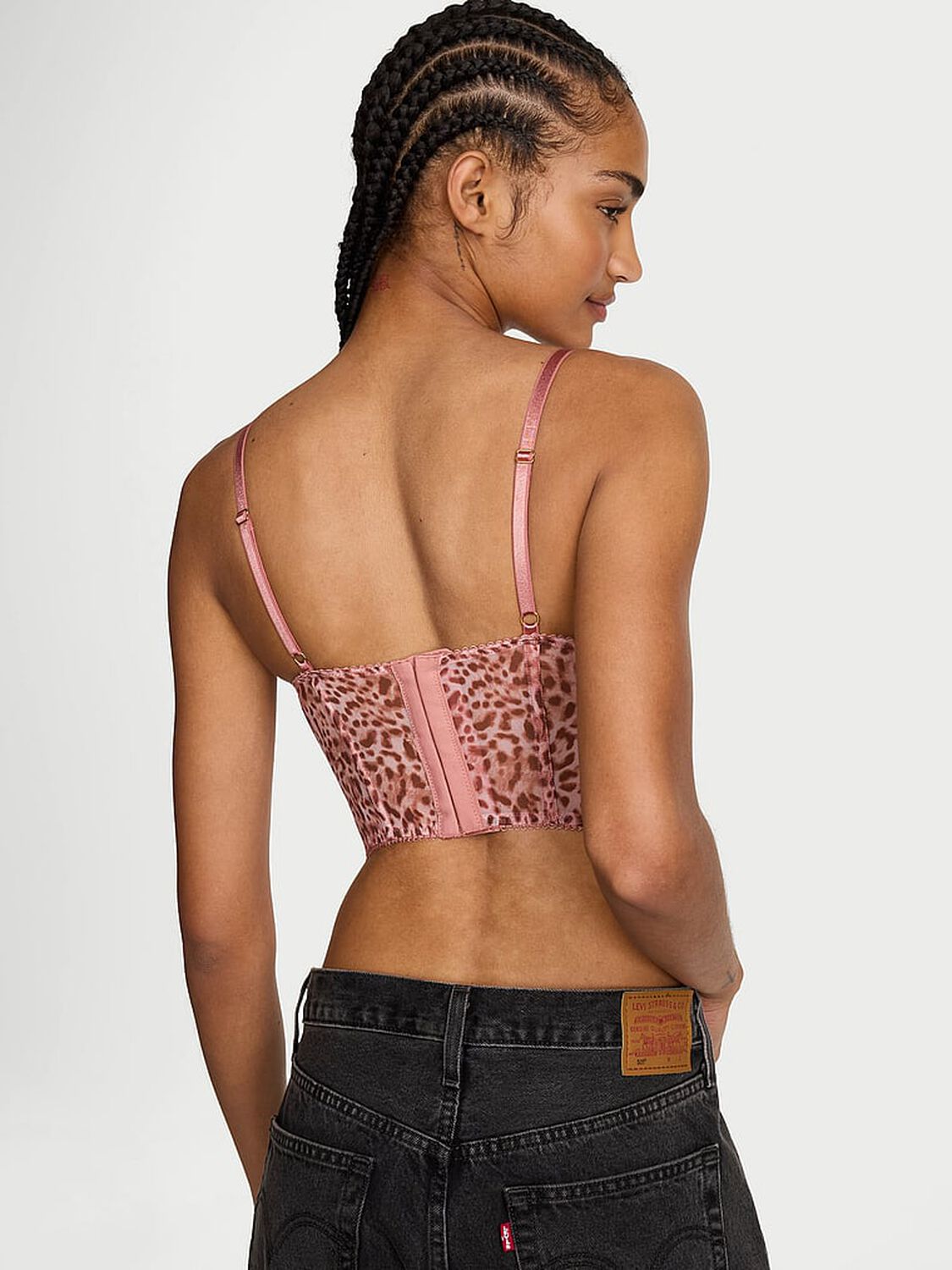 vs Dream Angels Sweet Leopard Mesh Corset Top Angel Pink Leopard 2 of 3 