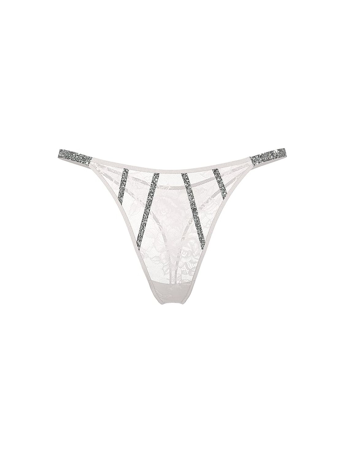 vs Very Sexy Gradient Shine Strap Rose Lace V-String Panty Coconut White 3 of 4 