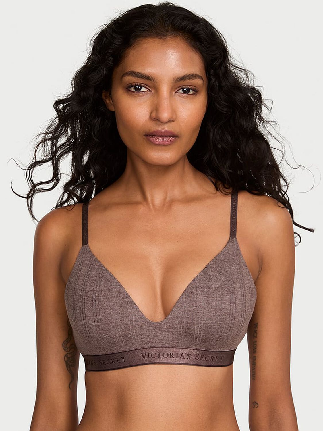 vs The T-Shirt Ultra-Fine Modal Lightly Lined Wireless Bra Heather Cocoa Blush 3 of 3 