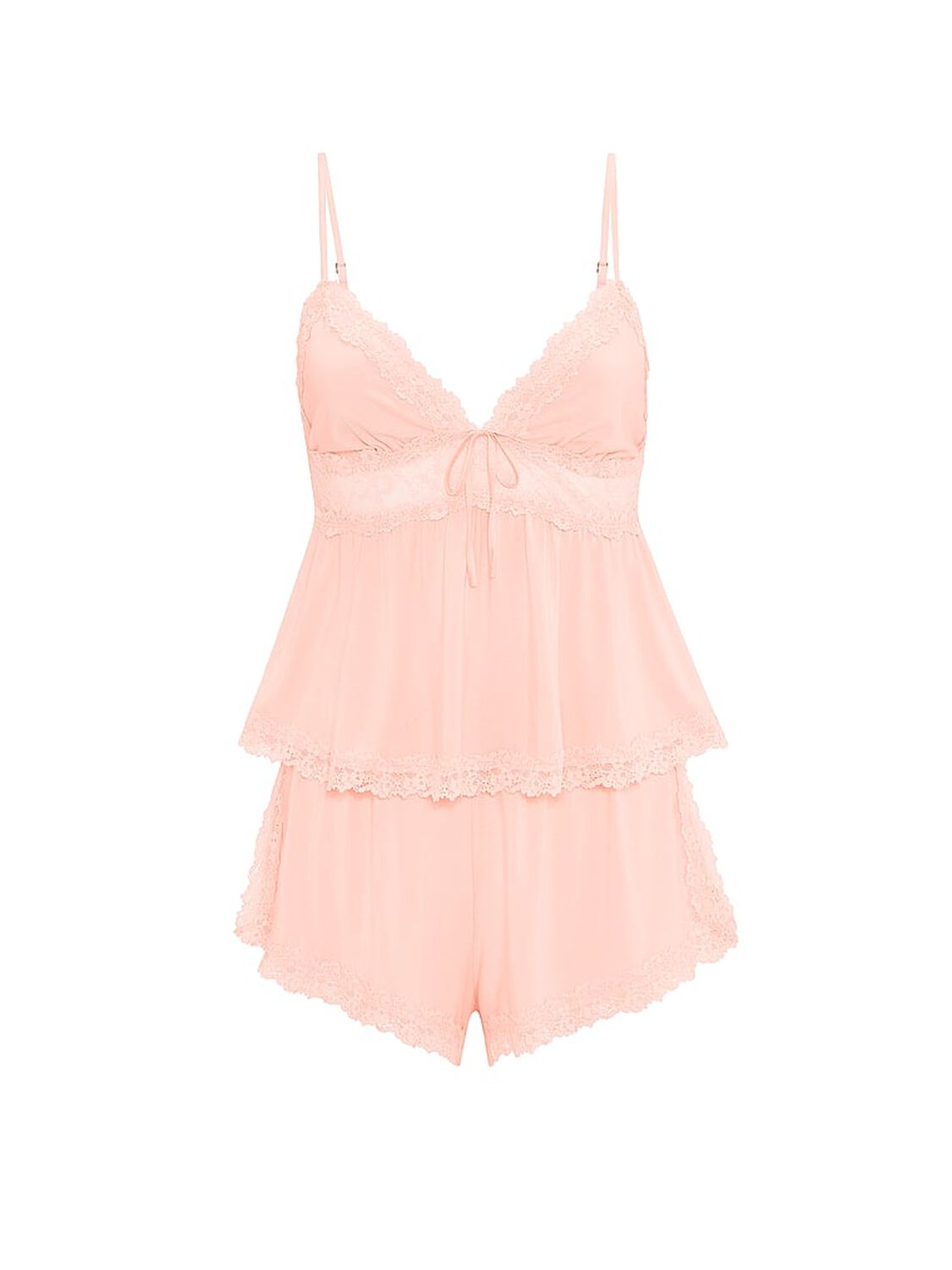 vs Victoria's Secret SoSoft&trade; Modal Lace-Trim Cami & Shorts Set Purest Pink 3 of 3 
