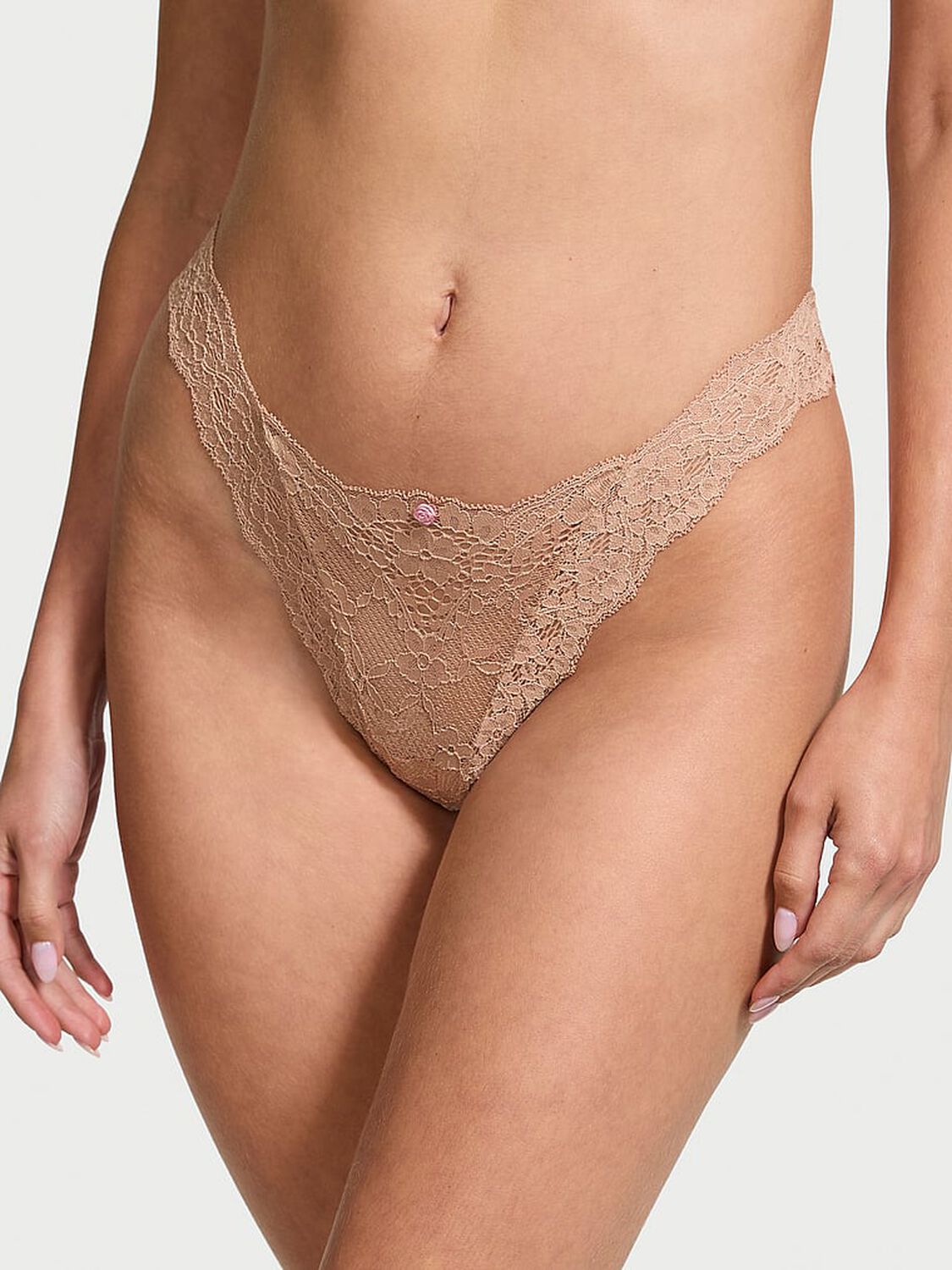 vs Dream Angels Lace Brazilian Panty Praline 1 of 4 