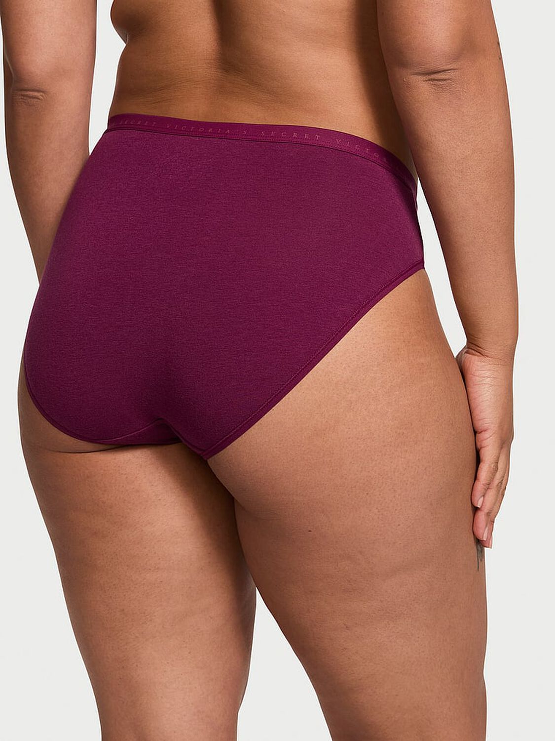 vs Victoria's Secret Stretch Cotton High-Leg Brief Panty Plum Rouge 2 of 3 