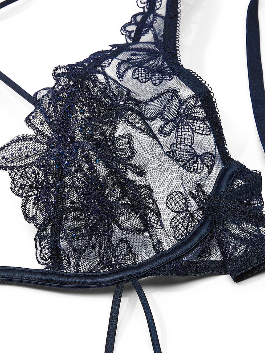 vs Very Sexy Ziggy Glam Noir Embellished Strappy Open-Back Teddy Dark Twilight 4 of 4 