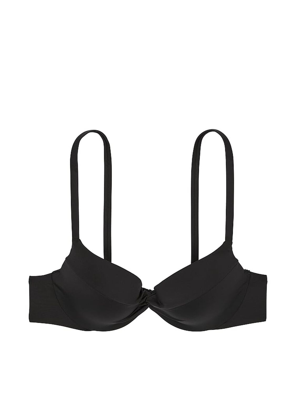 vs Victoria's Secret Swim Essential Twist Push-Up Bikini Top Pure Black 3 of 3 