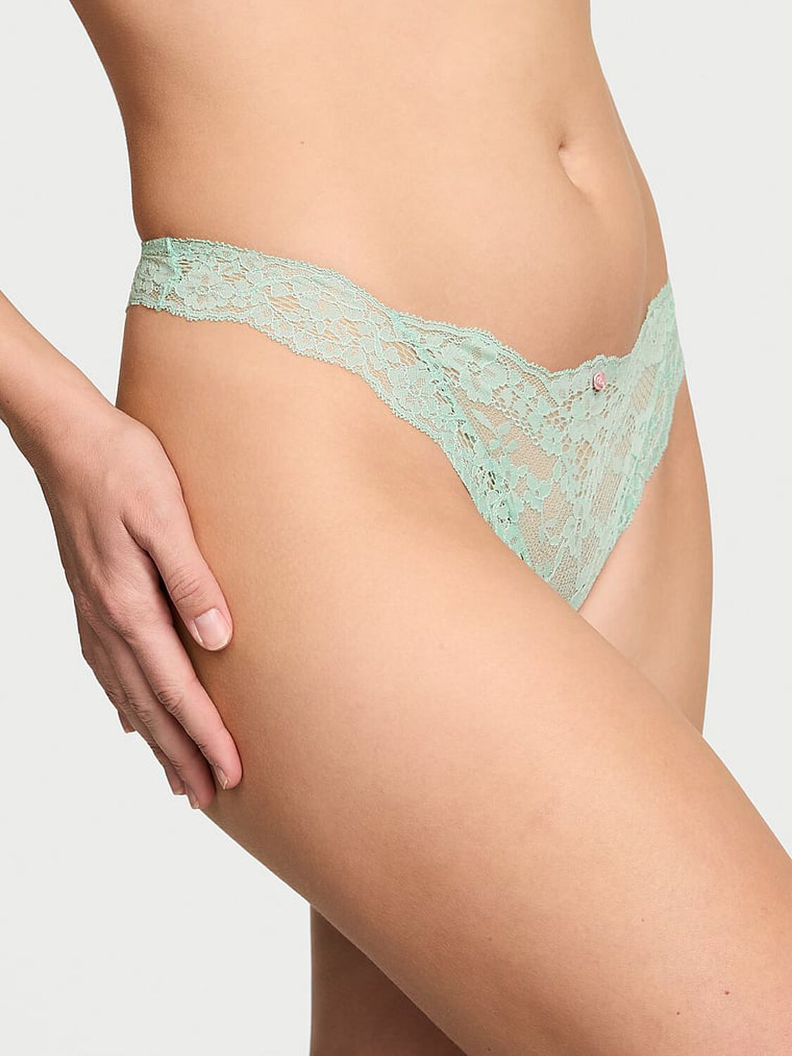vs Dream Angels Lace Thong Panty Mint Green 1 of 4 