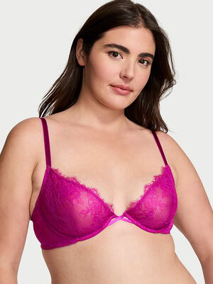 Rose Lace Unlined Low-Cut Demi Bra