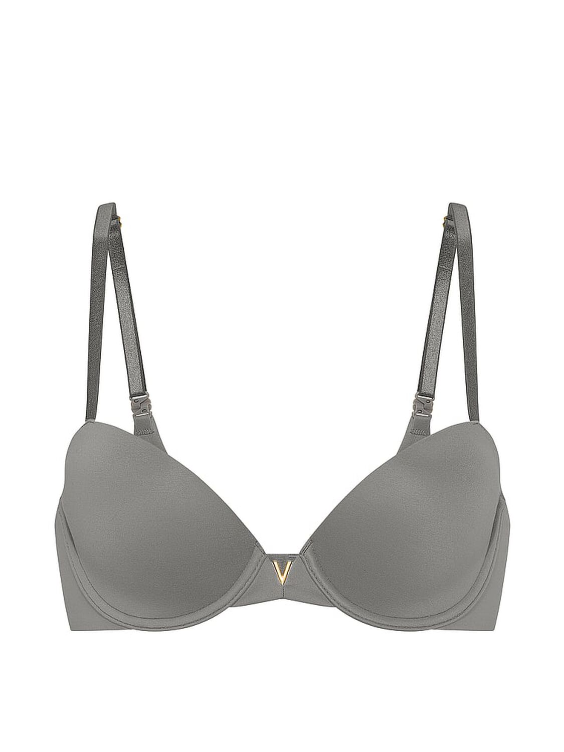 vs Love Cloud Smooth Lightly Lined Plunge Demi Bra Steel Grey 4 of 4 