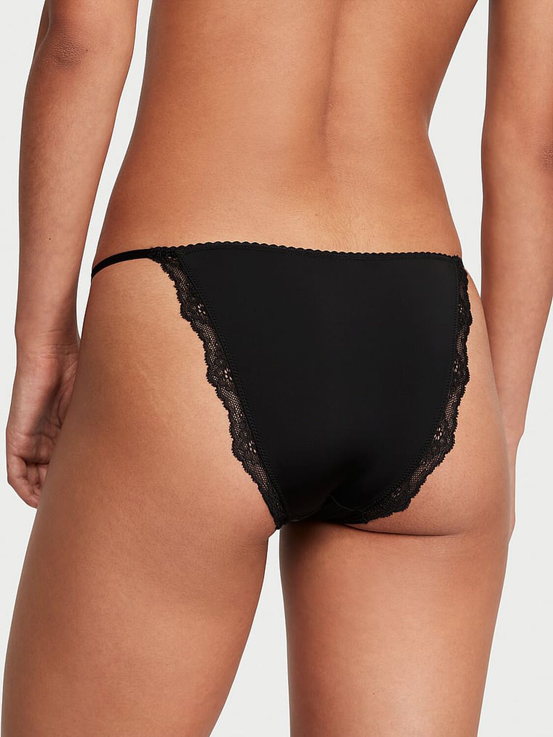 vs Dream Angels Lace-Trim String Bikini Panty Black 2 of 4 