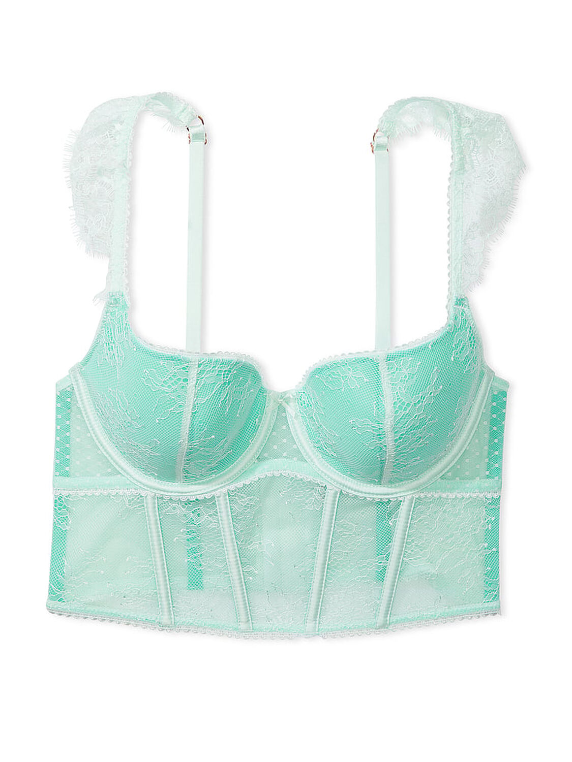 vs Dream Angels Lace Cap-Sleeve Corset Top Crystal Water 3 of 5 