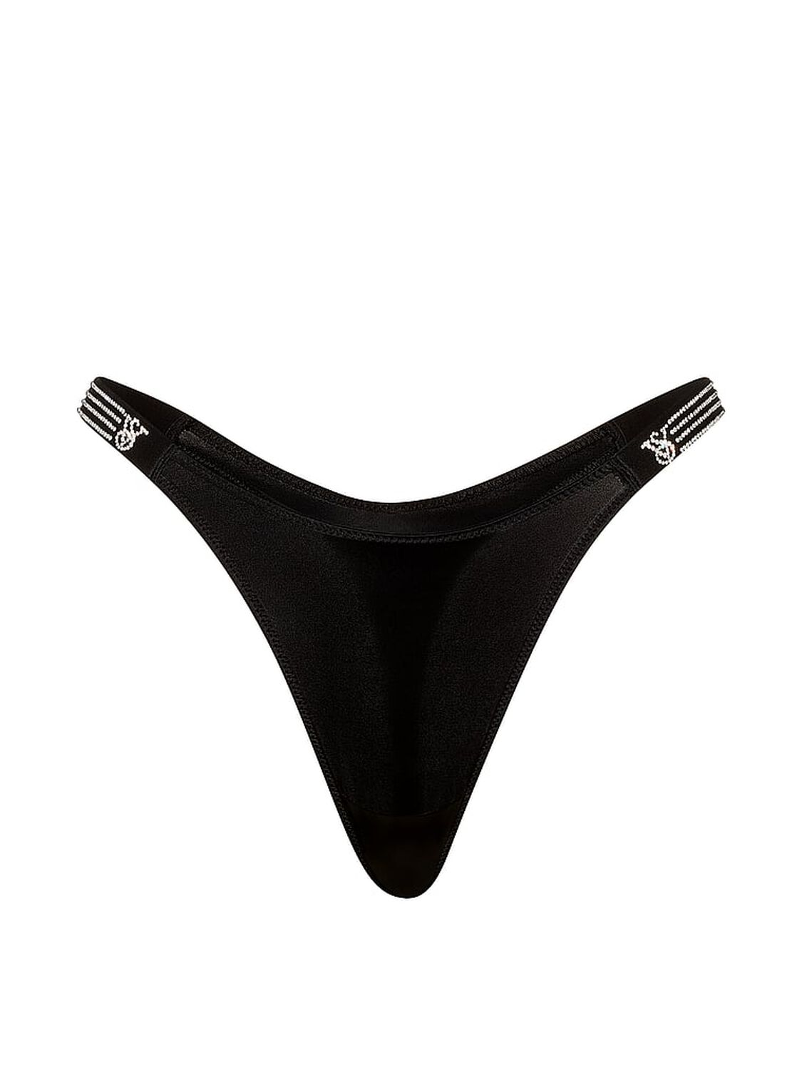 vs Very Sexy Ombr&eacute; Stripe Shine Strap Thong Panty Black 3 of 4 
