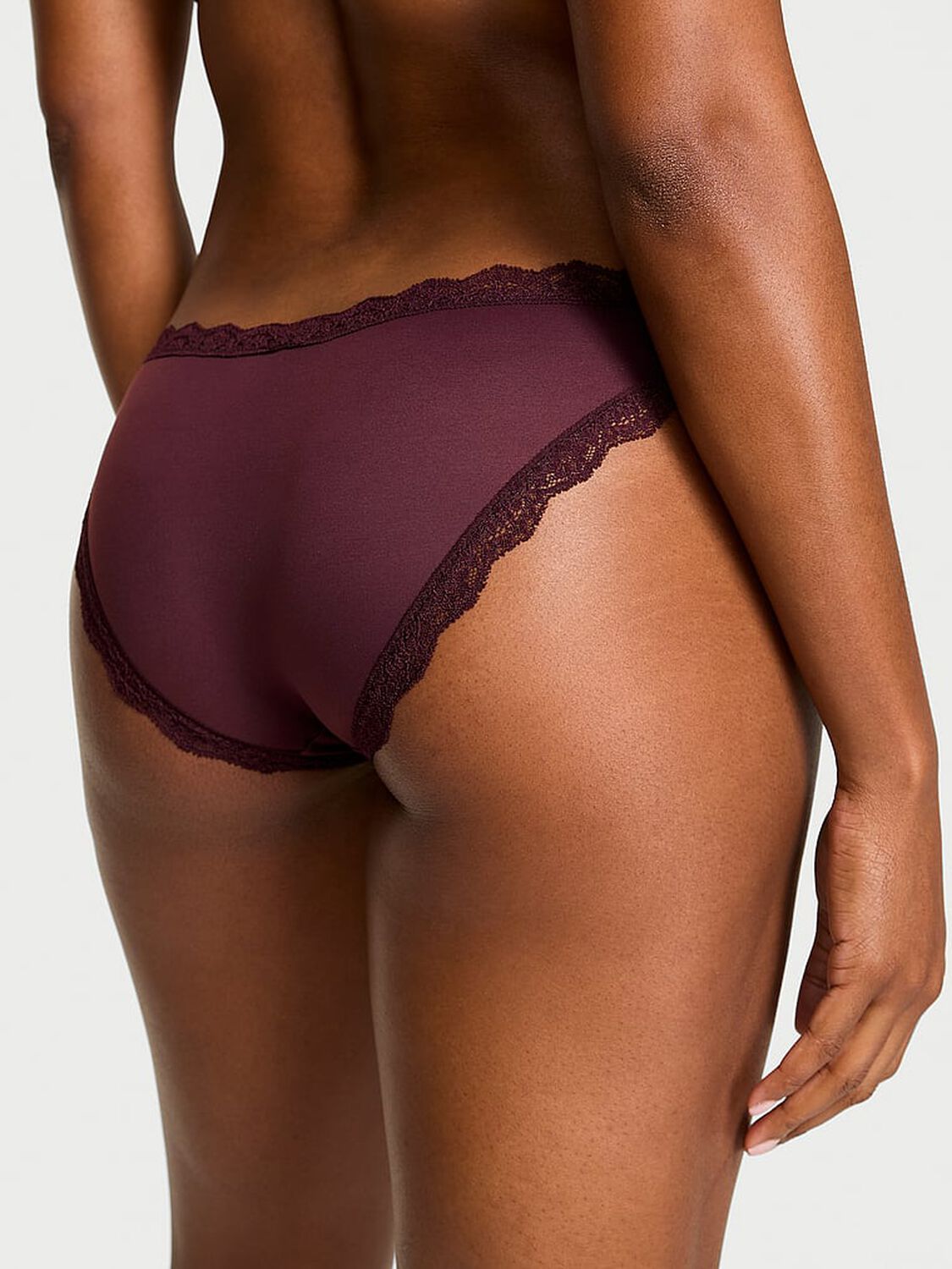 vs Dream Angels Lace-Trim Bikini Panty Winter Wine 2 of 2 
