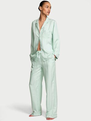 Glazed Satin Long Pajama Set