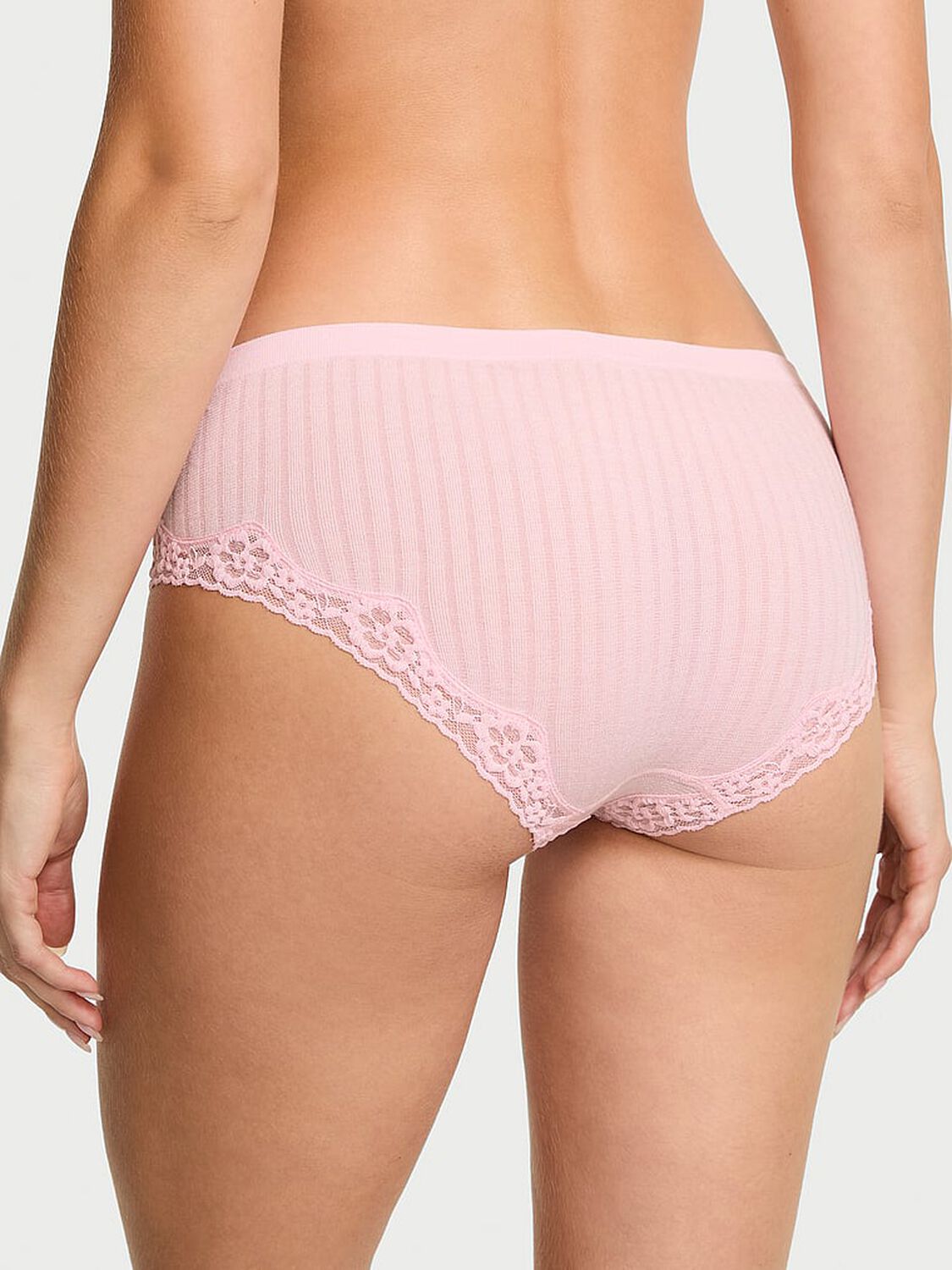 vs Seamless Seamless Rib Lace-Trim Hiphugger Panty Pretty Blossom 2 of 3 