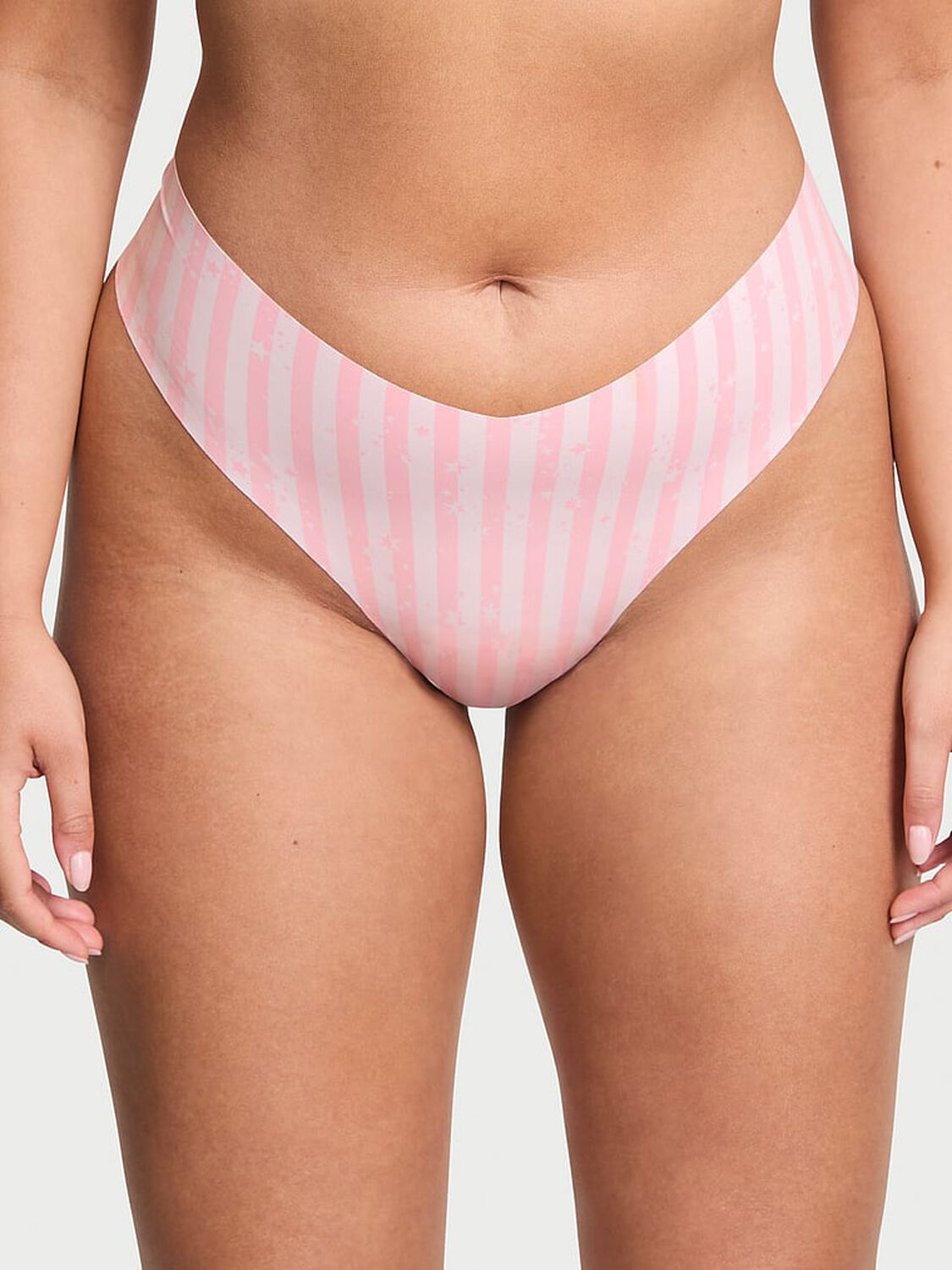 vs No-Show No-Show Thong Panty Pink Star Stripes 2 of 3 