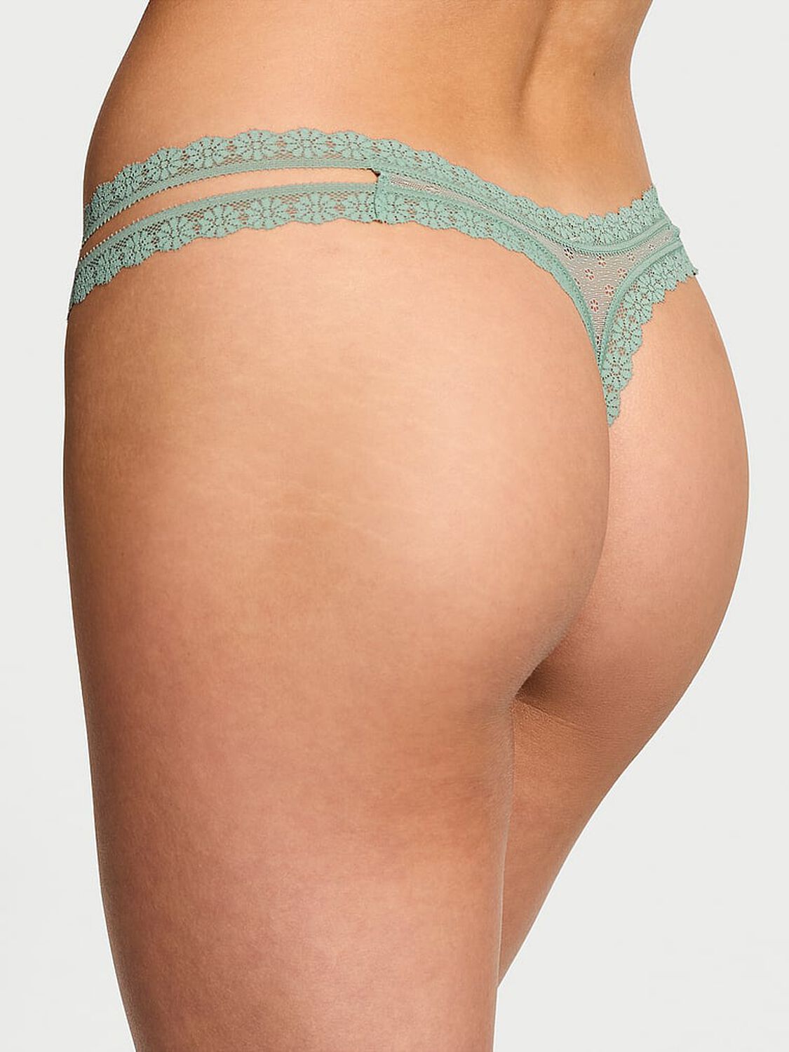 vs The Lacie Daisy Lace Thong Panty Seasalt Green 2 of 3 