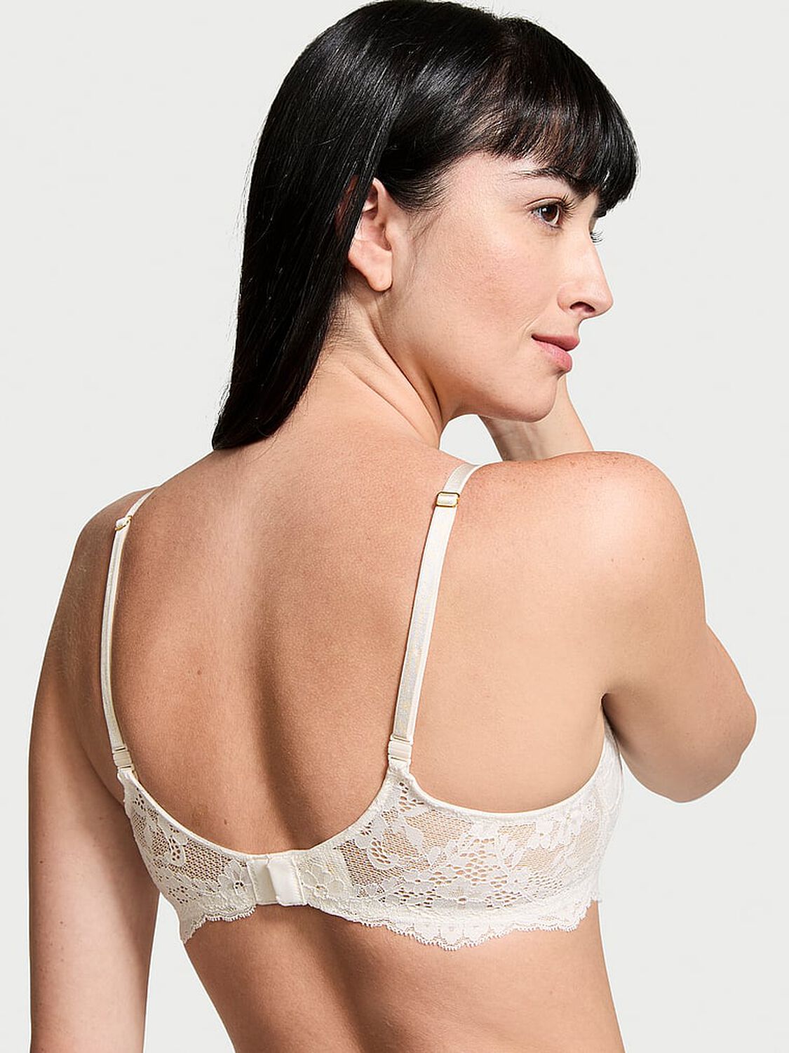vs Dream Angels Wicked Unlined Lace Balconette Bra Coconut White 2 of 4 