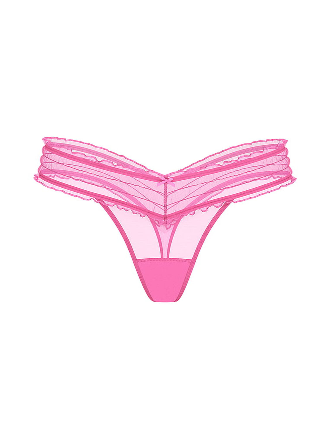 vs The Lacie Smocked Mesh Thong Panty Ultra Pink 3 of 4 