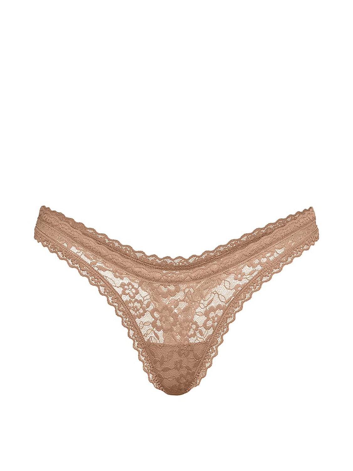 vs The Lacie Lace Ultra-Mini Scoop Thong Panty Praline 3 of 3 
