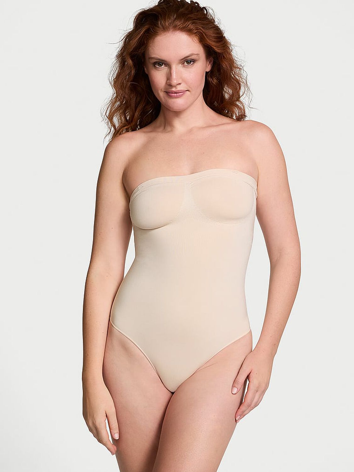 vs Victoria's Secret Shapewear by Victoria SeamlessShaping™ Strapless Bodysuit Marzipan 1 of 4 