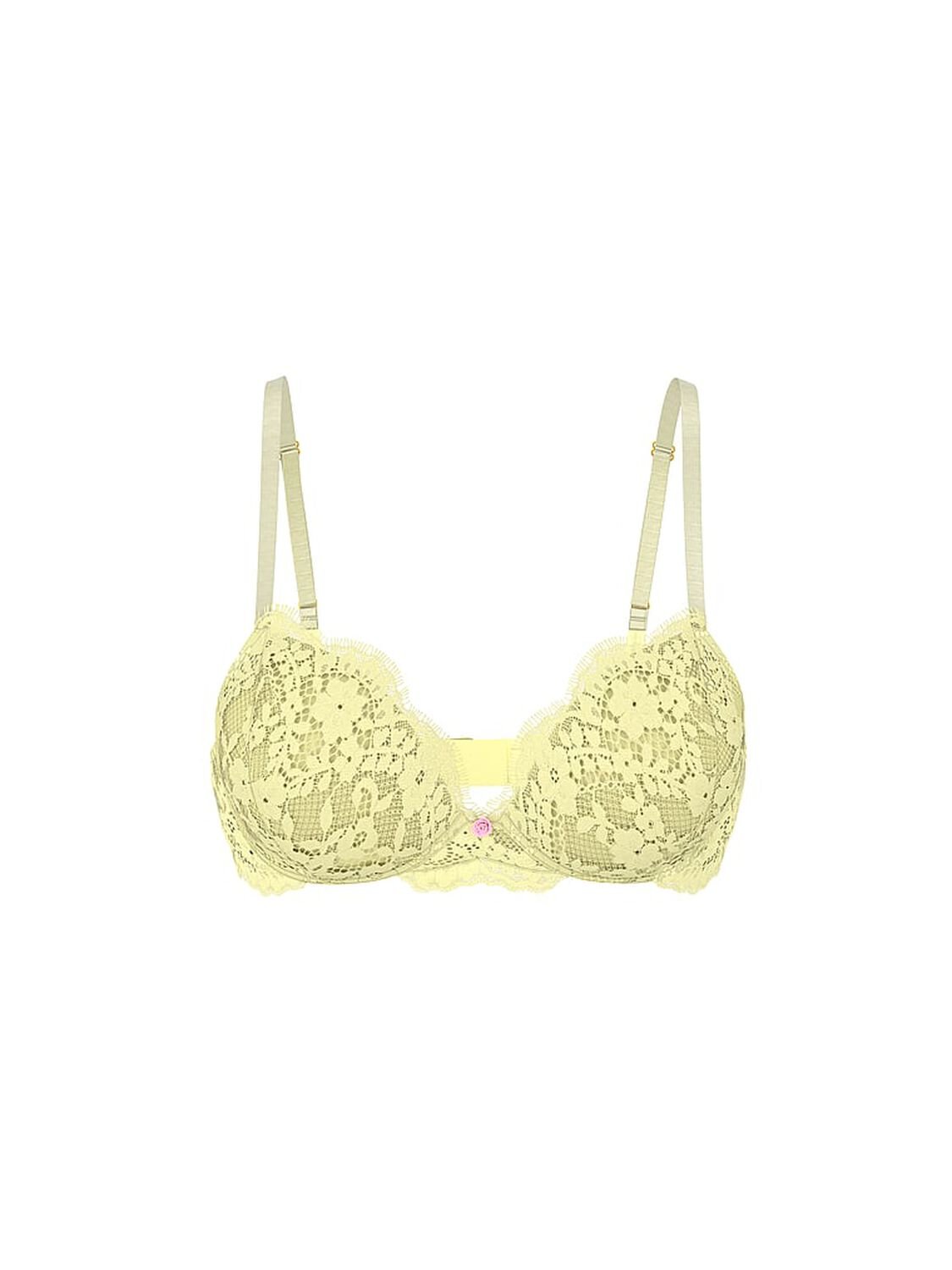 vs Dream Angels Lace Push-Up Bra Lemonade 3 of 3 