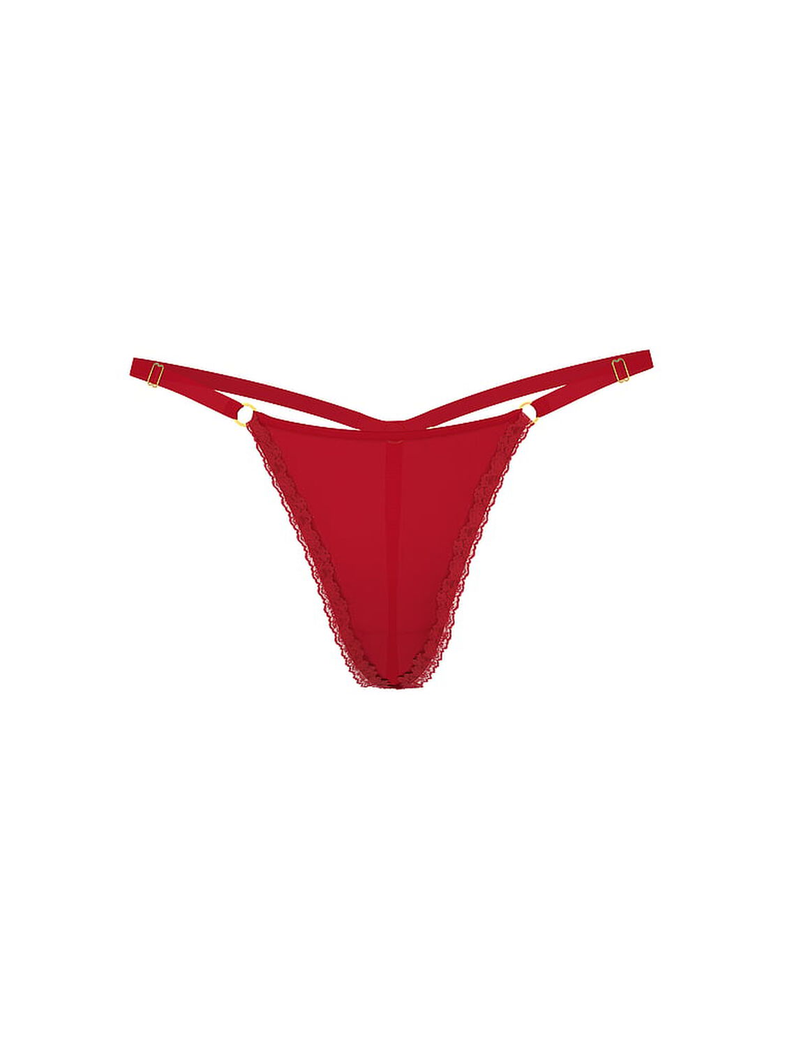 vs Very Sexy Rose Lace-Trim V-String Panty Red Lacquer 3 of 3 