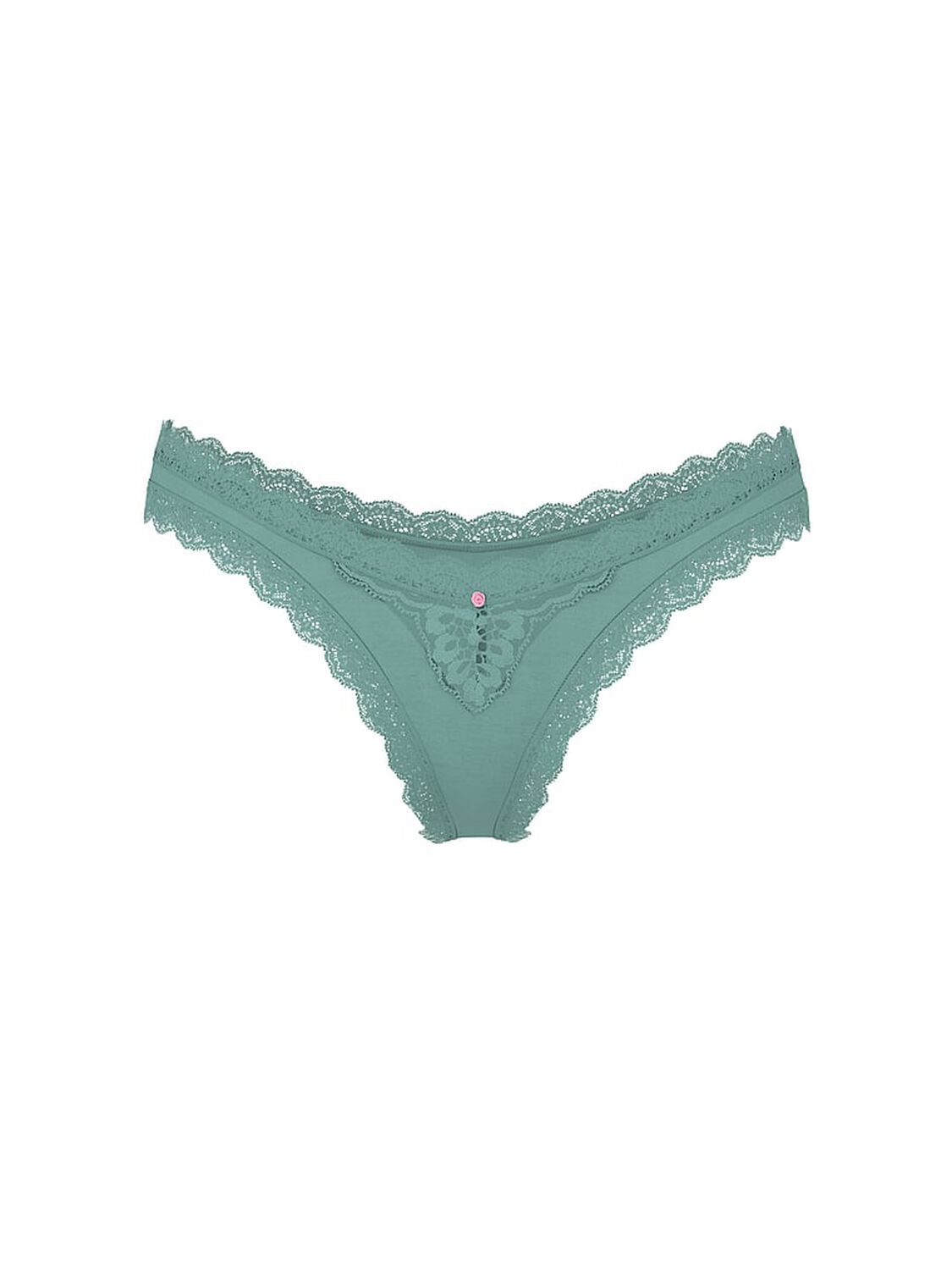 vs Dream Angels Lace-Trim Brazilian Panty Arctic Green 1 of 2 