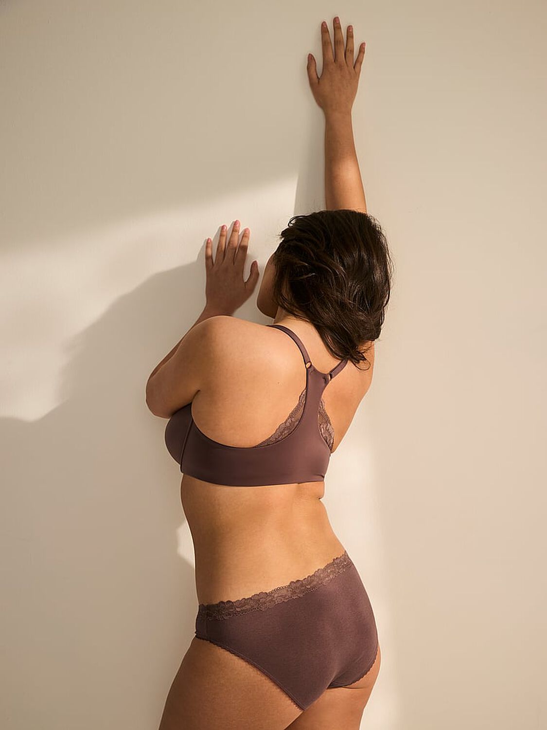 vs Body By Victoria Perfect Shape Lace Racerback Push-Up Bra Coconut Brown 2 of 4 