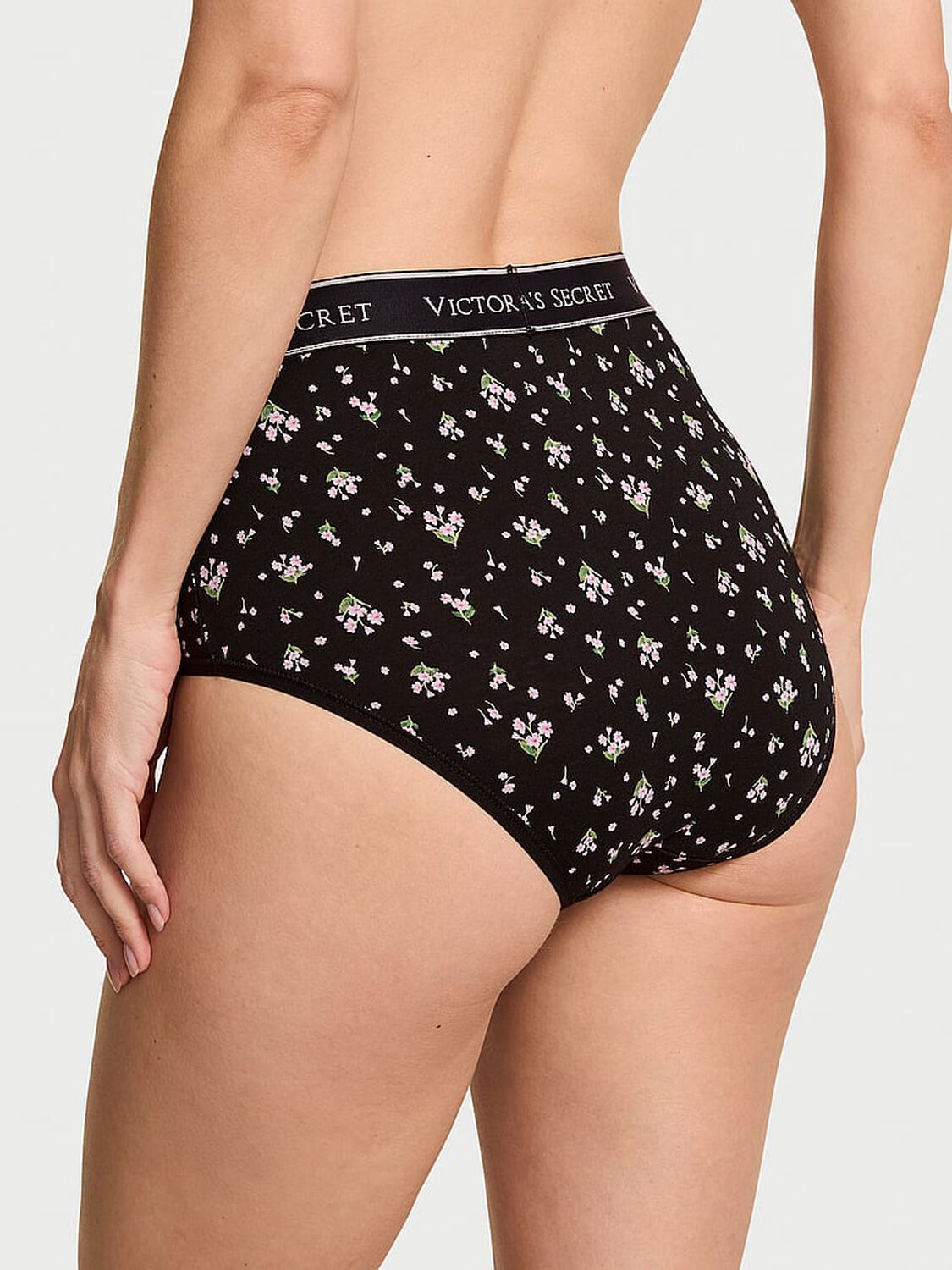 vs Cotton Logo Cotton Modern Brief Panty Black Ditsy Floral 2 of 3 