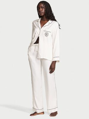 Glazed Satin Long Pajama Set