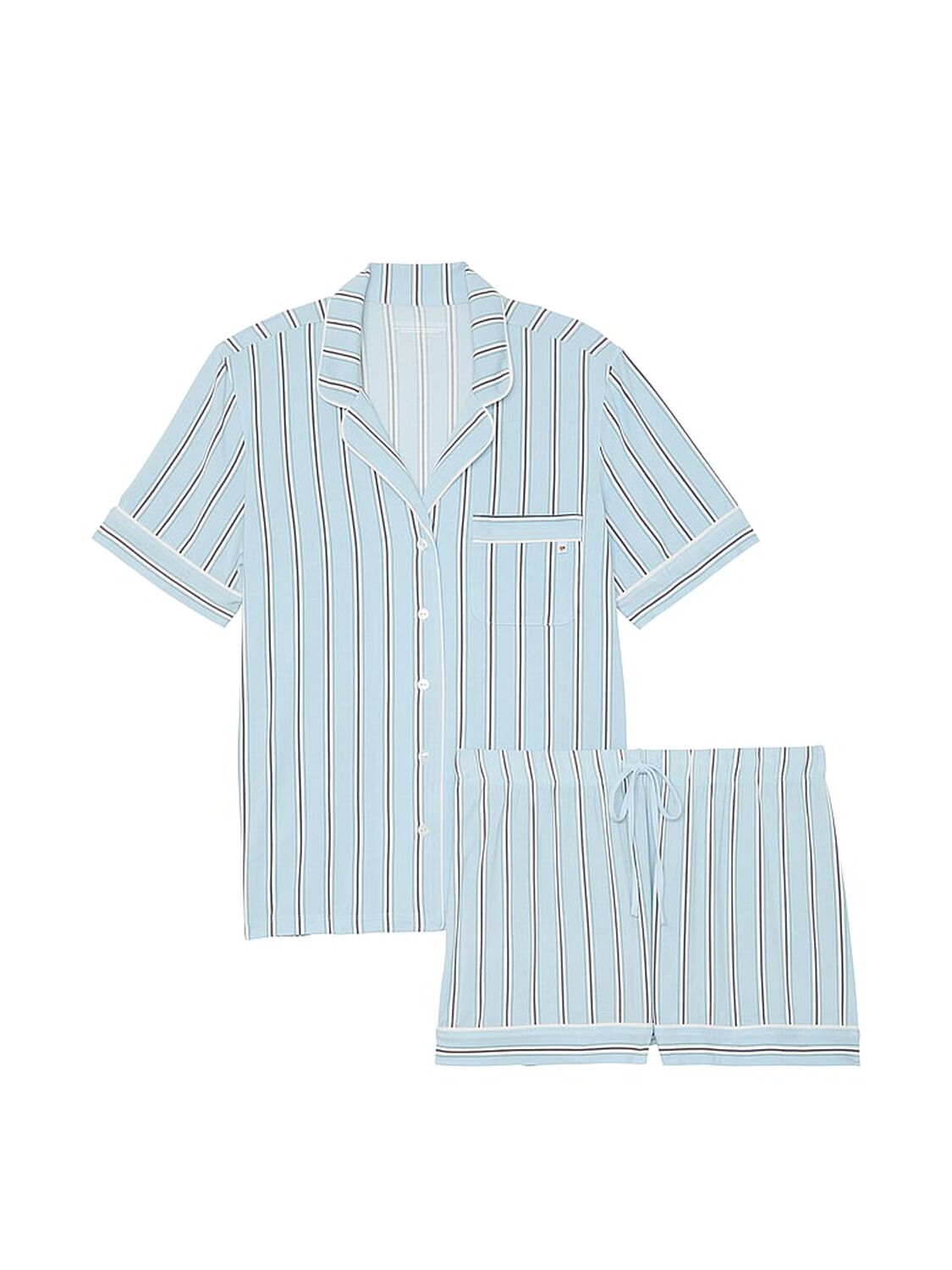 vs Victoria's Secret Modal Soft Short Pajama Set Blue Variegated Stripe 3 of 4 