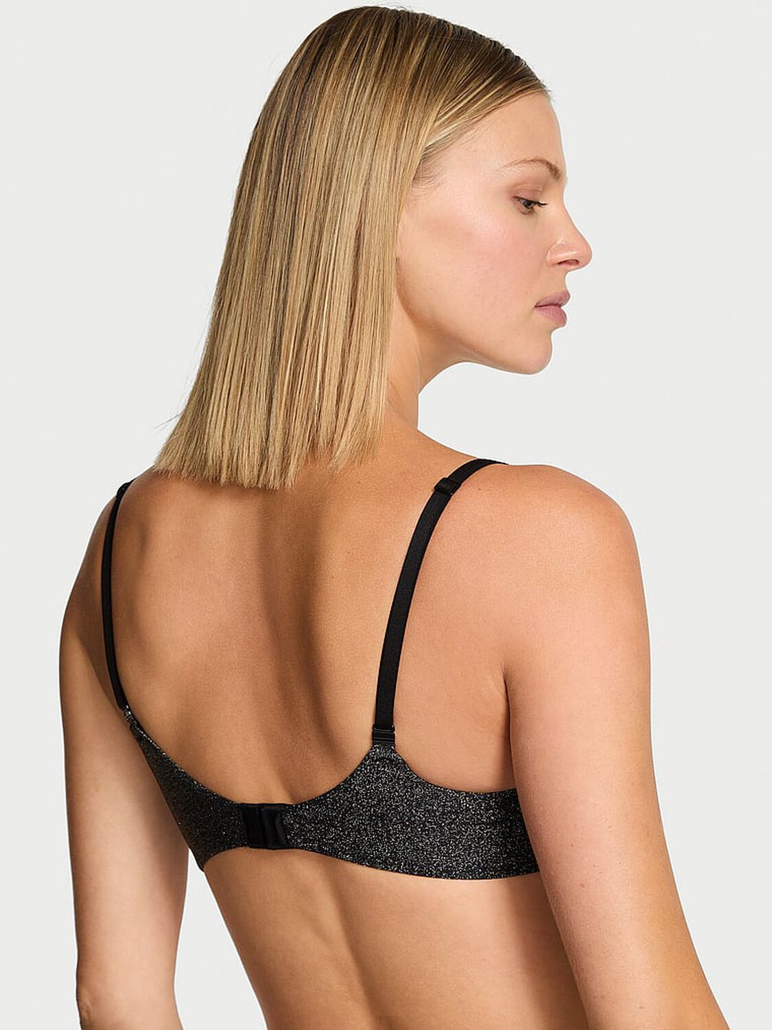 vs Body By Victoria Shimmer Lightly Lined Demi Bra Black 2 of 2 