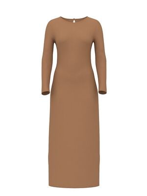 Luxe Satin Long-Sleeve Maxi Slip Dress