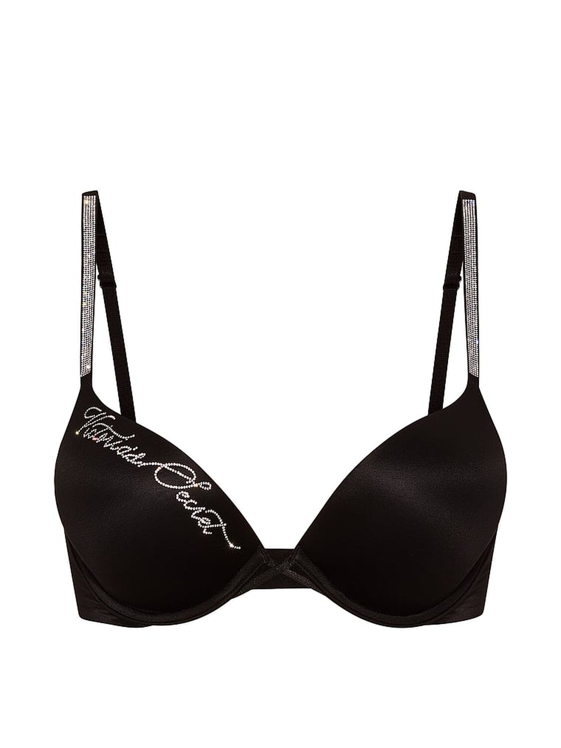 vs Very Sexy Bombshell Add-2-Cups Shine Script Push-Up Bra Black 3 of 3 