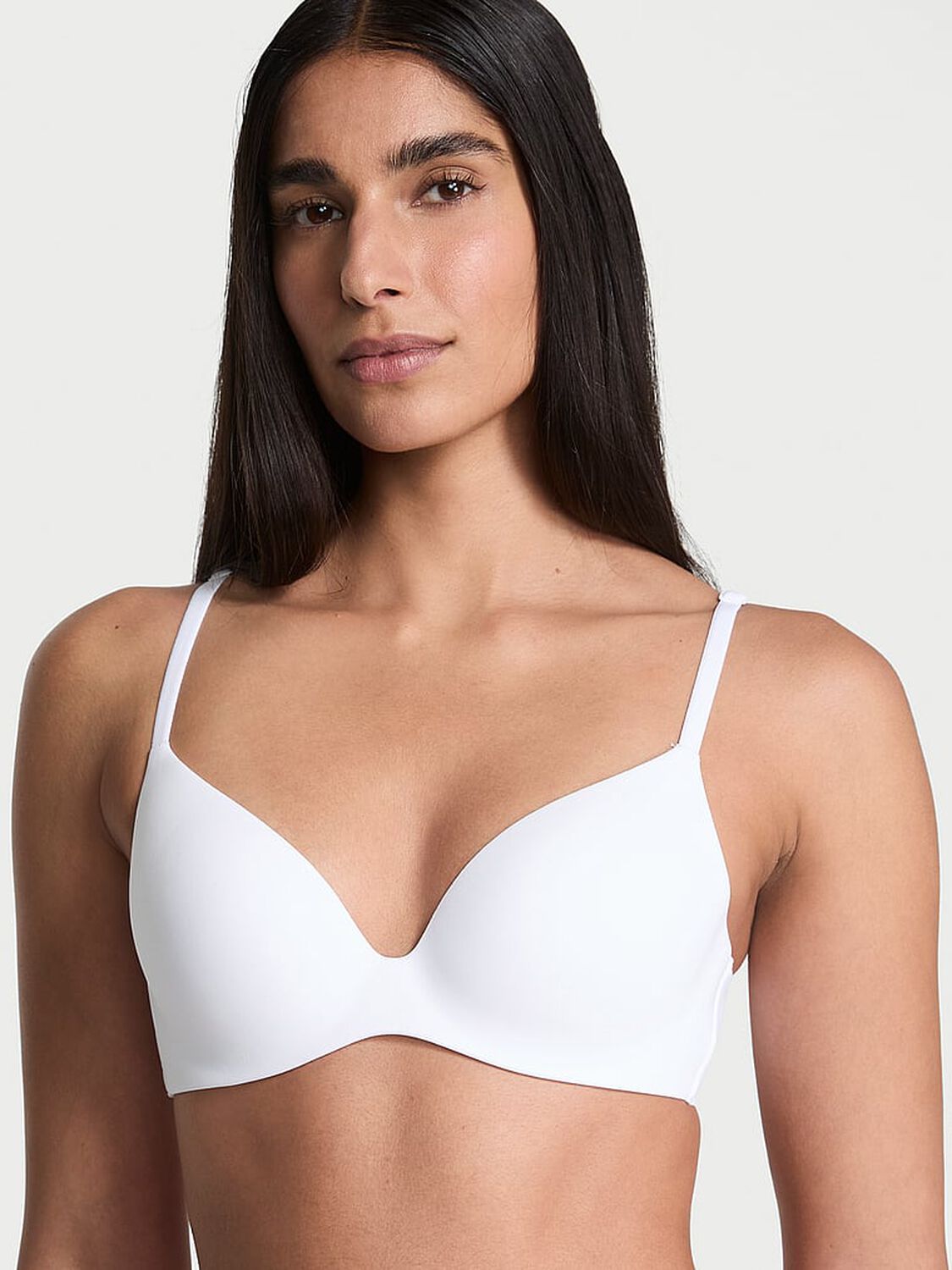 vs Body By Victoria FlexFactor Lightly Lined Plunge Demi Bra Vs White 3 of 3 