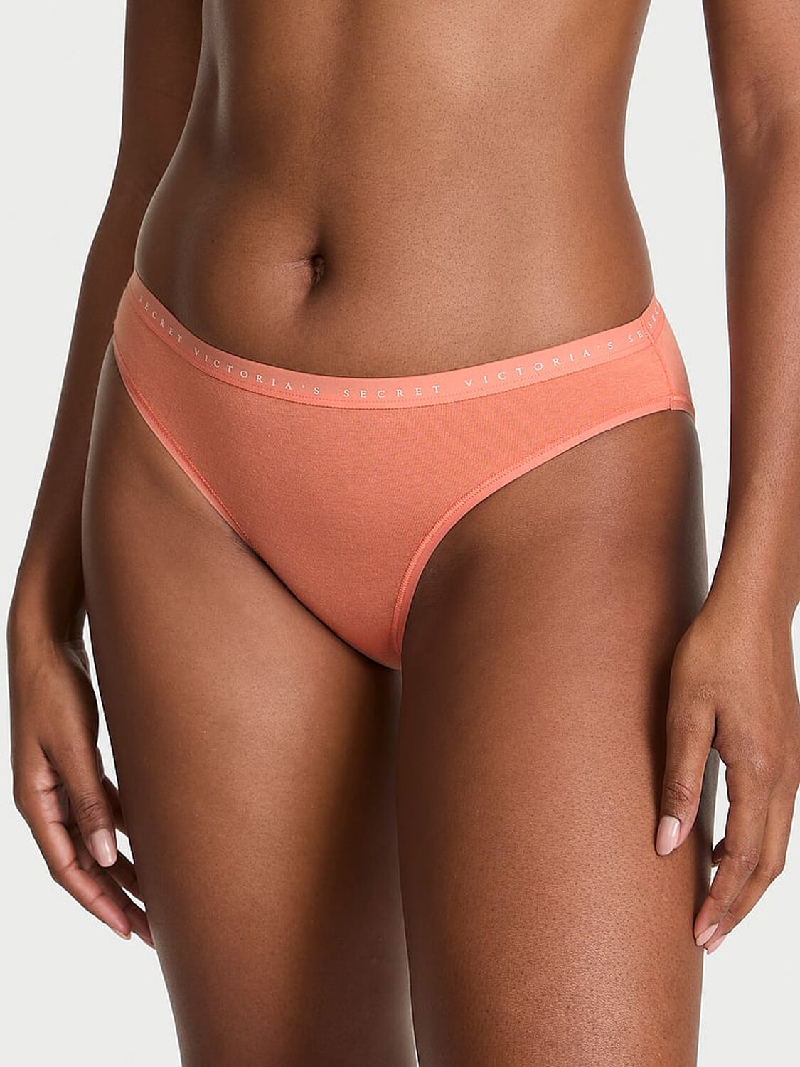 vs Victoria's Secret Body by Victoria Stretch Cotton Bikini Panty Peach Bellini 1 of 3 