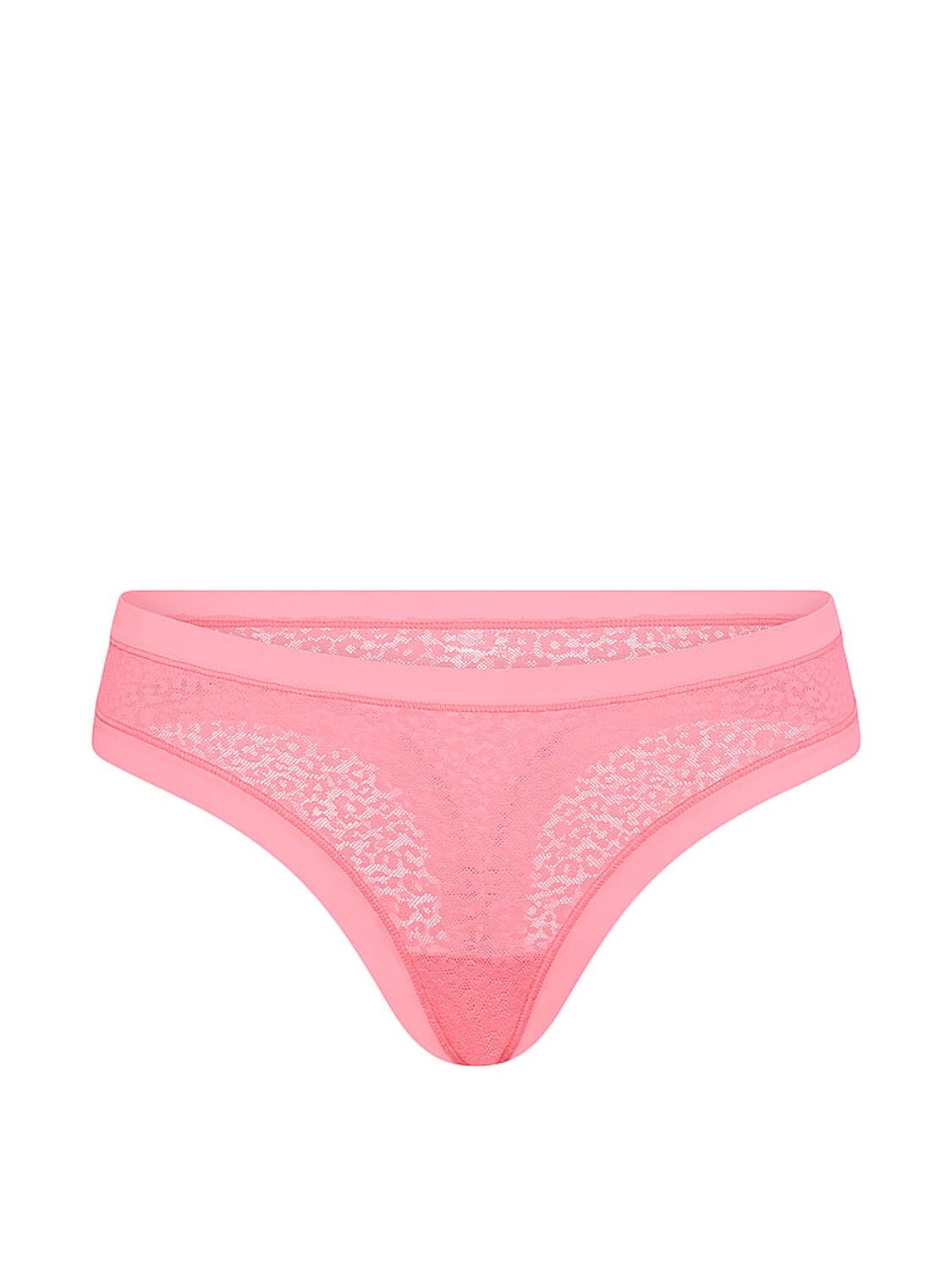 vs No-Show No-Show Leopard Lace Thong Panty Pink Highlighter 3 of 3 