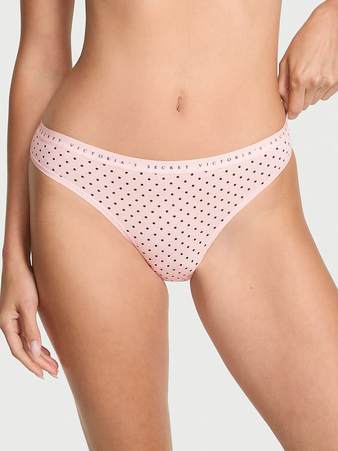 vs Victoria's Secret Stretch Cotton Bikini Panty Pink Dot 3 of 3 
