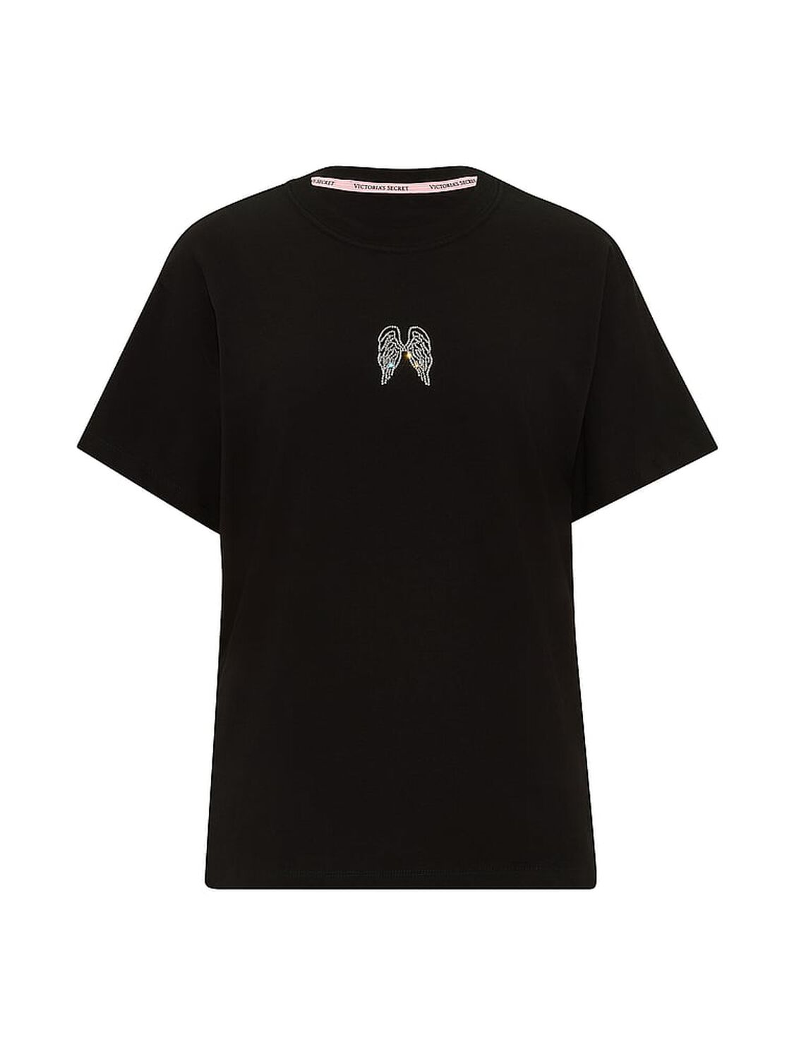 vs Angel Essentials 100% Cotton Boyfriend Oversized Tee Black W/Graphic 3 of 3 