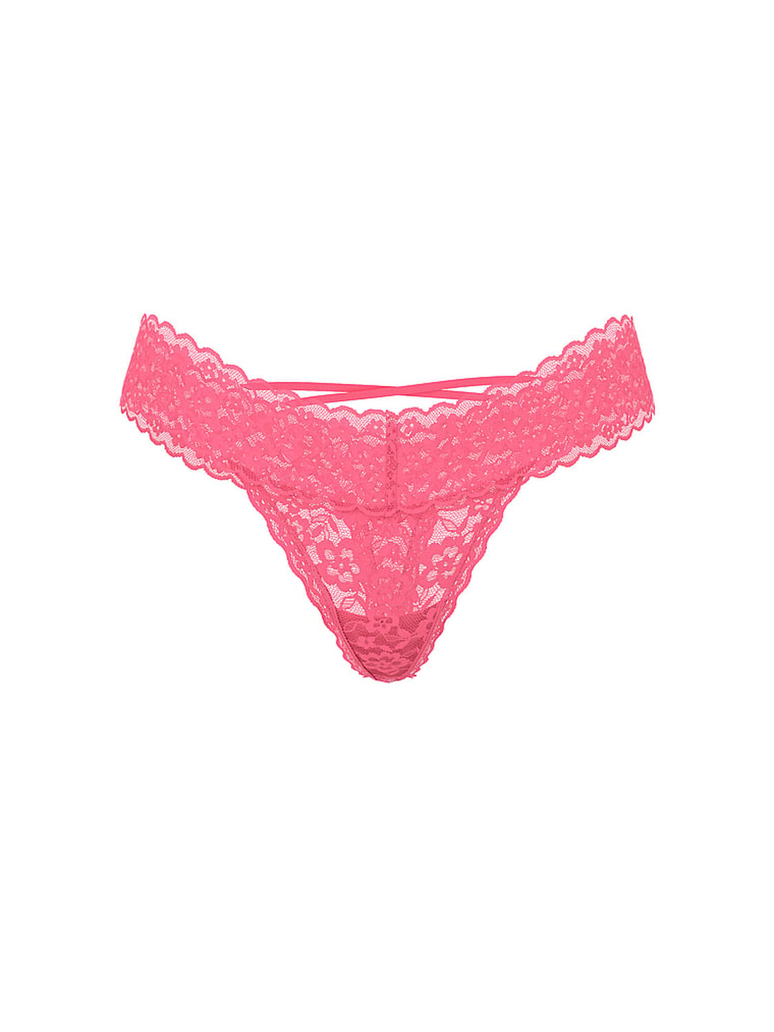vs The Lacie Lace Strappy-Back Thong Panty Neon Hot Pink 3 of 3 