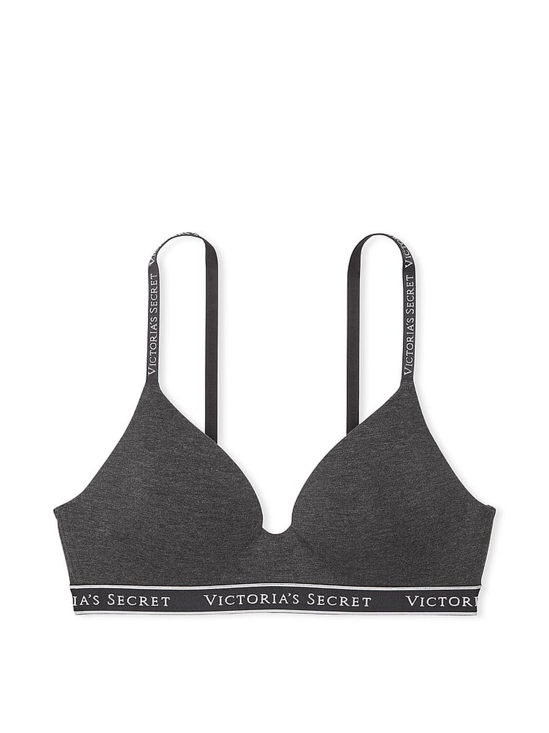 vs The T-Shirt Lightly Lined Wireless Cotton Bra Charcoal Heather Grey 3 of 3 