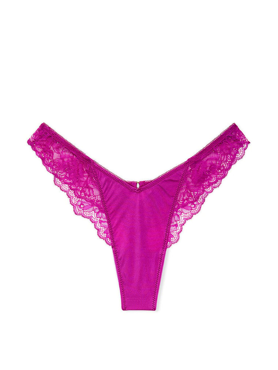 vs Very Sexy Rose Lace-Trim High-Leg Thong Panty Outrageous Pink 3 of 3 
