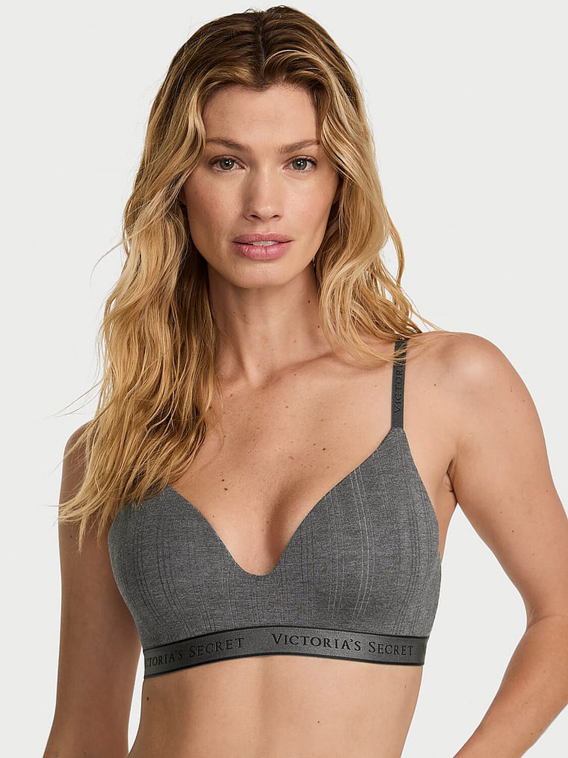 vs The T-Shirt Ultra-Fine Modal Lightly Lined Wireless Bra Heather Anthracite 4 of 4 