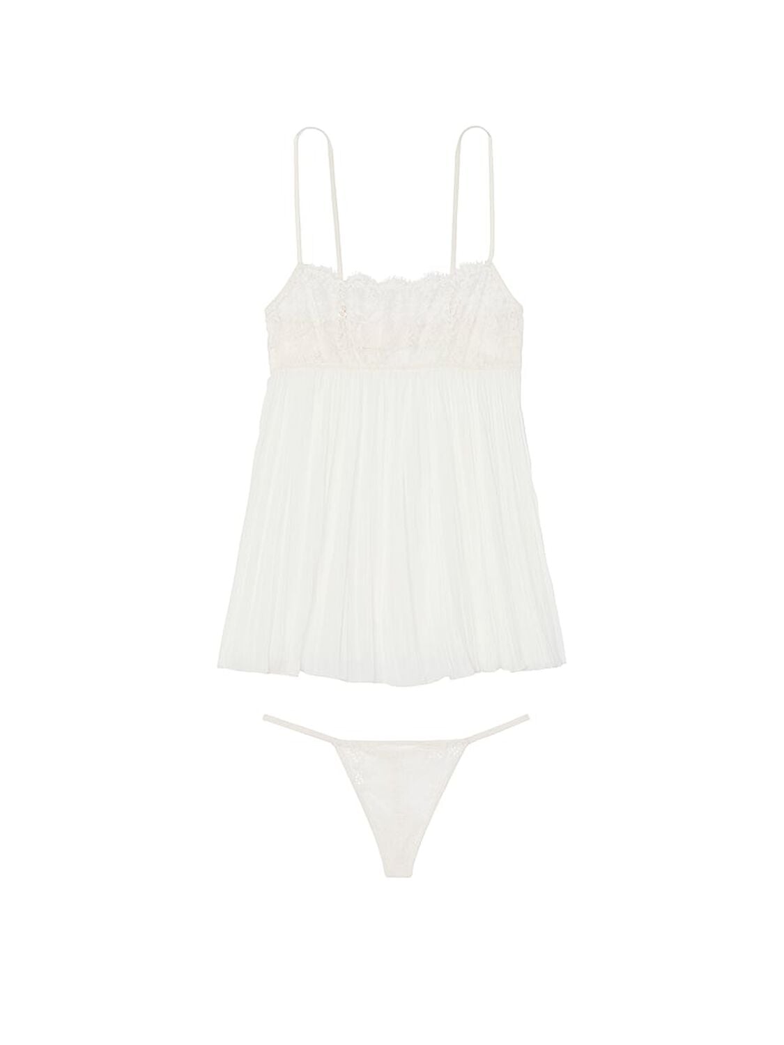 vs Dream Angels Victoria's Secret Dream Lace Pleated Babydoll Set 3 of 3 