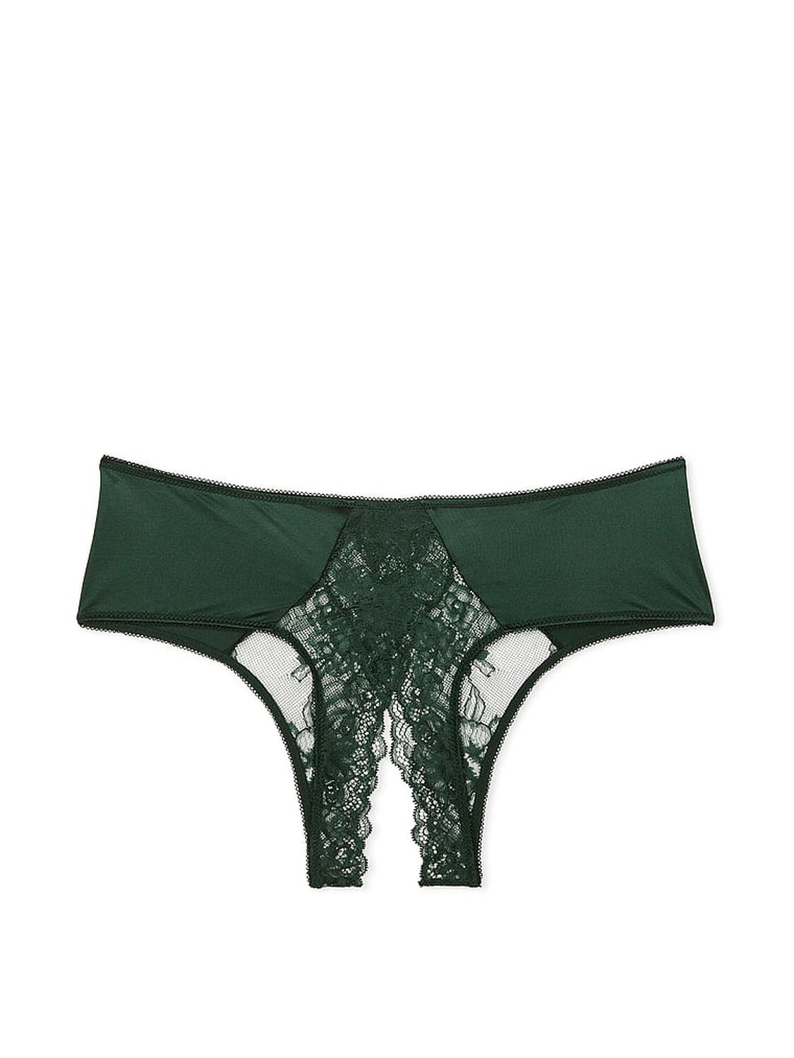 vs Very Sexy Rose Lace Crotchless Cheeky Panty Botanical Green 3 of 4 