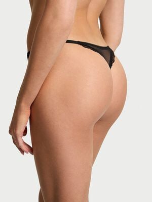 Sheer Shine Rose Adjustable String Thong Panty