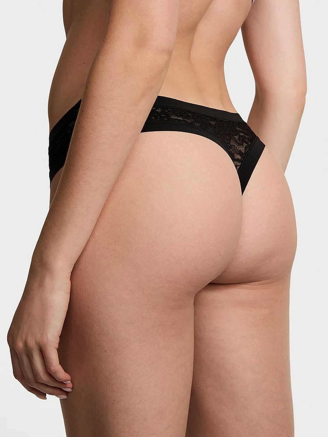 vs No-Show No-Show Lace Thong Panty Black 2 of 3 