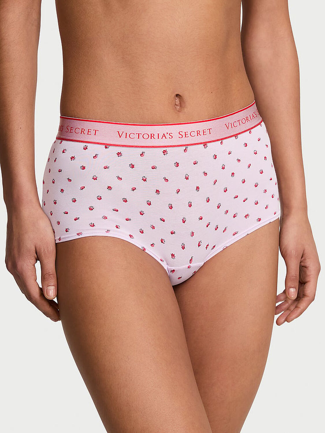 vs Cotton Logo Cotton Boyshort Panty Delicate Violet Ladybugs 1 of 3 