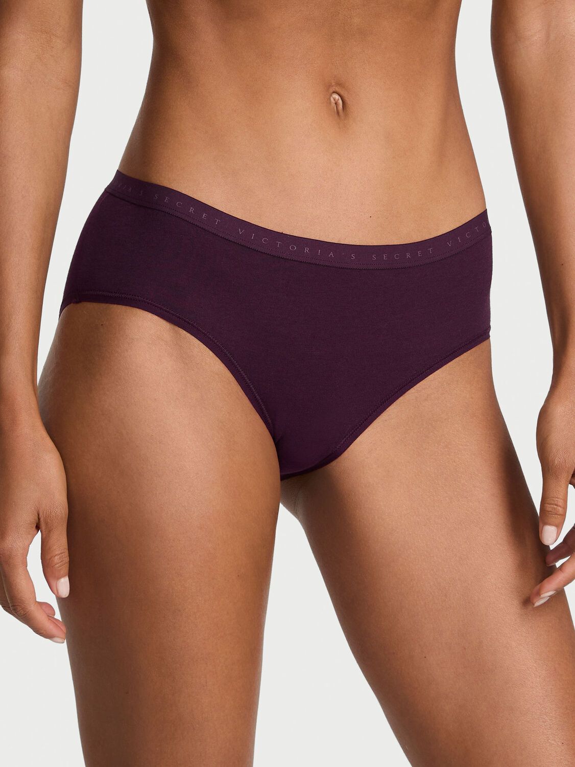 vs Victoria's Secret Stretch Cotton Hiphugger Panty Winter Wine 1 of 3 
