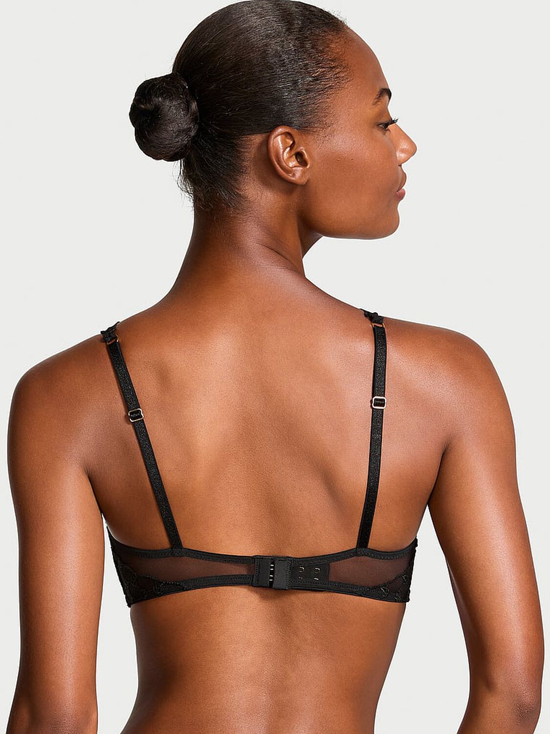 vs Very Sexy VS Logo Embroidery Triangle Bralette Black 2 of 3 