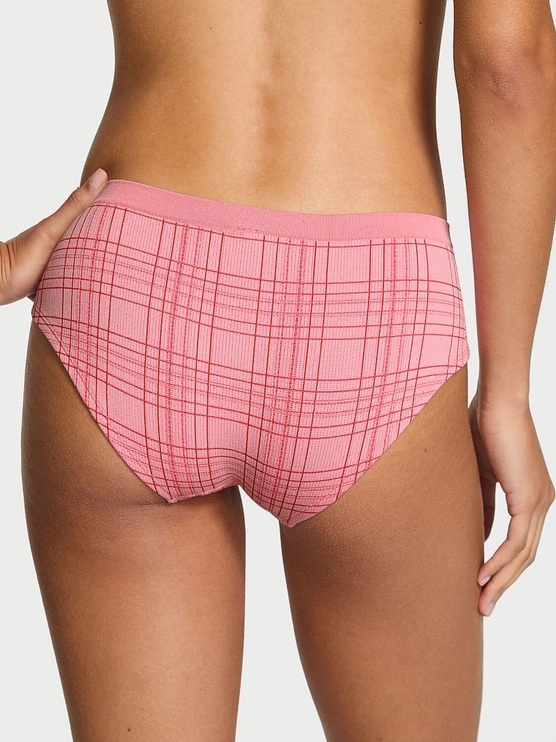 vs Seamless Seamless Shimmer Plaid Hiphugger Panty Pretty Blossom Shimmer Plaid 2 of 2 